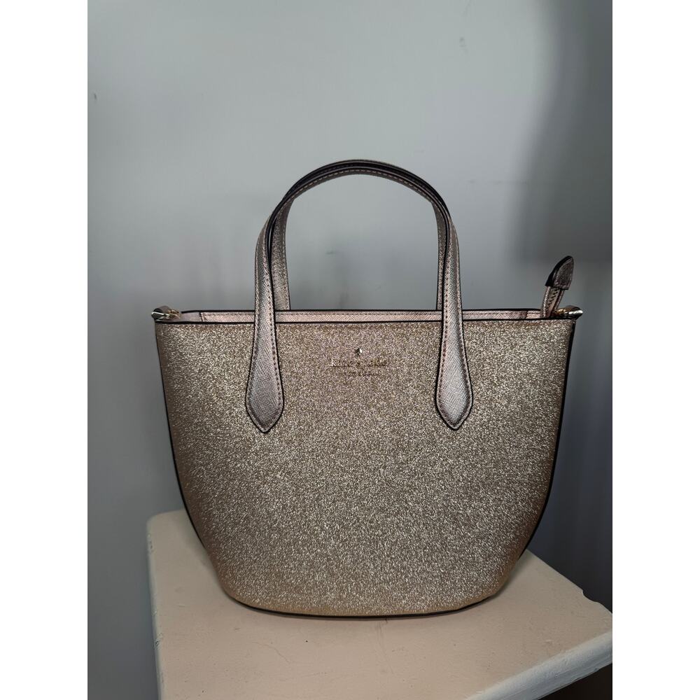 NWT Kate Spade Gold Glimmer Satchel – Crossbody, Style KE460 - Picture 3 of 9